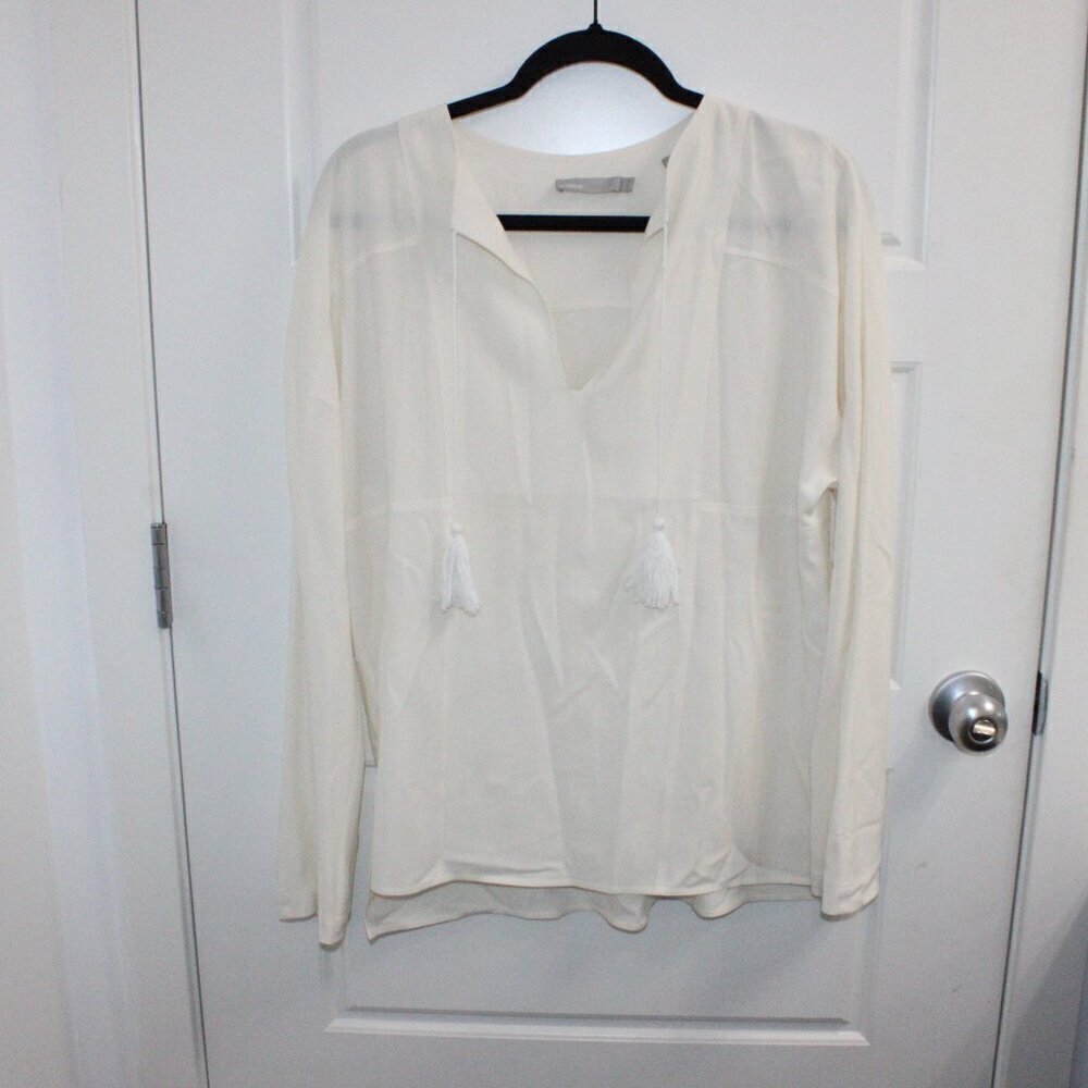 Vince Cream Long-Sleeve Blouse
